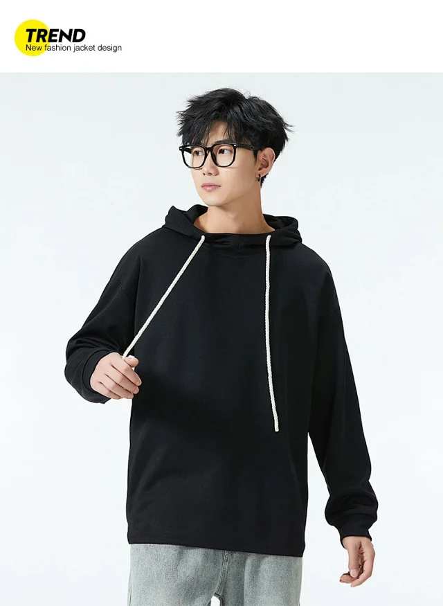 Men's Autumn/Winter Solid Hoodie Detail
