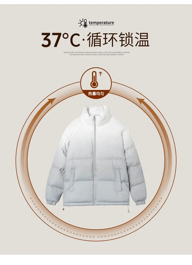 Gradient Stand-collar Men's Cotton Jacket 2025 Detail