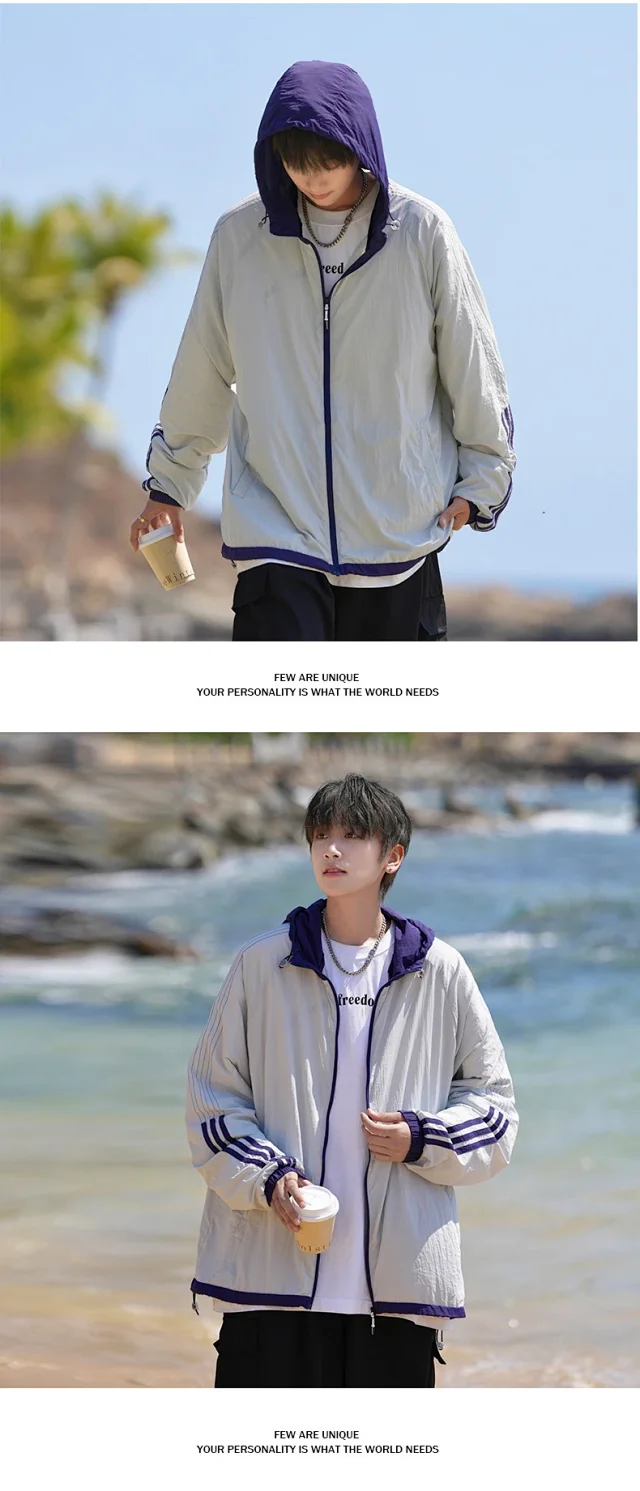 Couple Ice Silk Sun-protective Hooded Jackets Detail