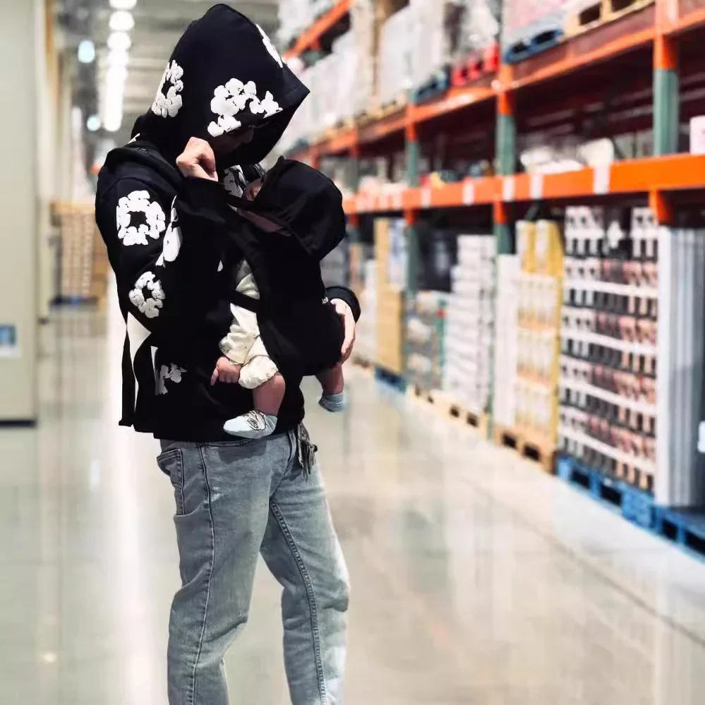 Floral Pattern Pullover Hoodie