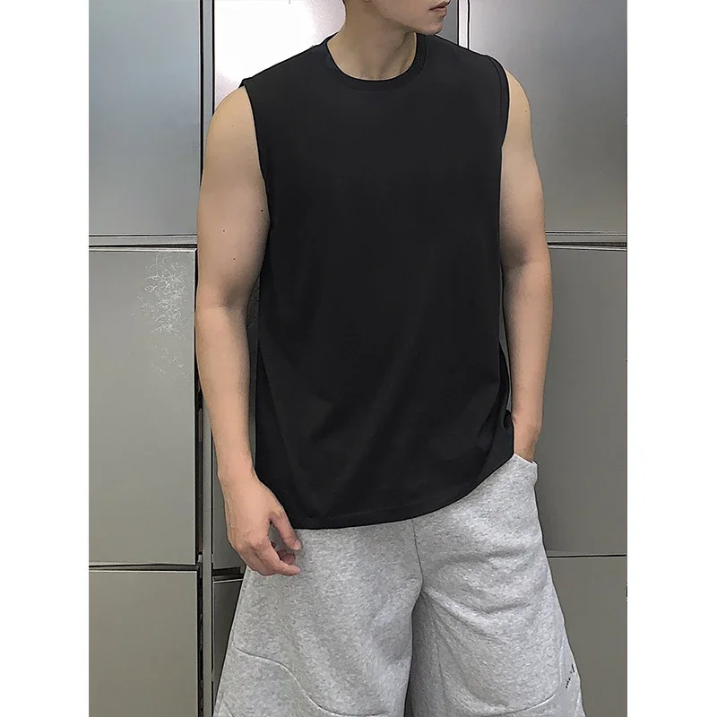 Hong Kong Style Men's Cotton White Tank Top