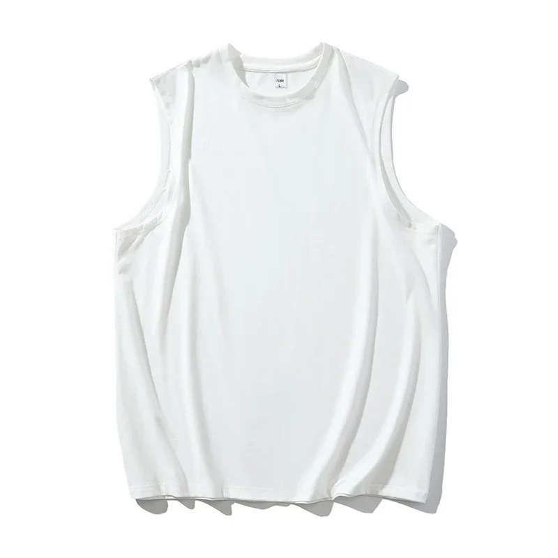 Hong Kong Style Men's Cotton White Tank Top
