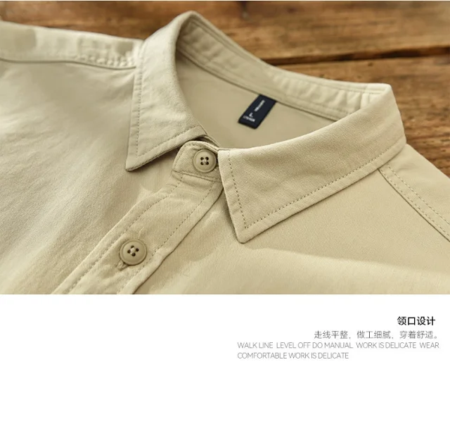 Japanese Workwear Shirt for Men Detail