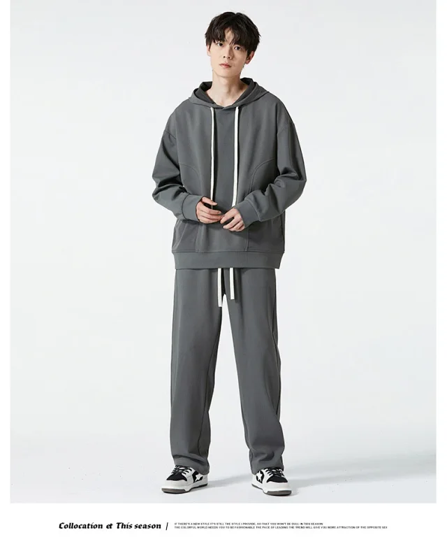 Men's Trendy Hoodie & Loose Pants Set Detail