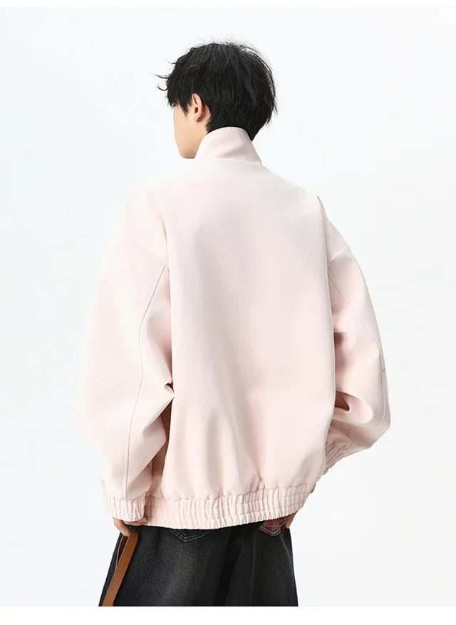 Autumn/Winter New Men's PU Leather Jacket Detail