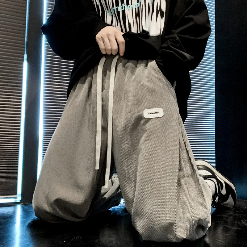 Autumn Mens Retro Loose Tapered Pants