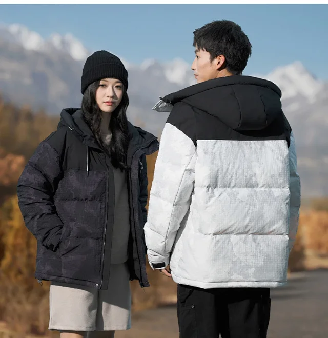 2025 Men's Short Camo Puffer Jacket Detail