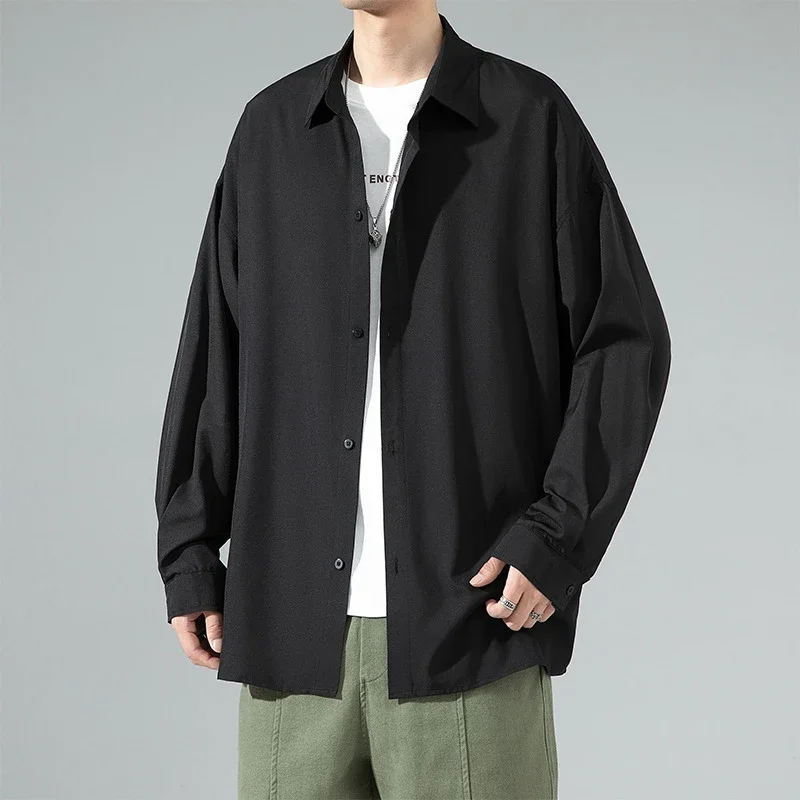 Men's 2025 Autumn Solid Long-sleeve Shirt