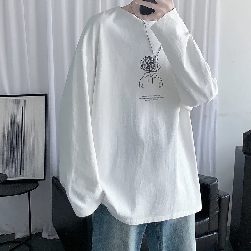 Autumn New Hong Kong Style Cotton T-shirt