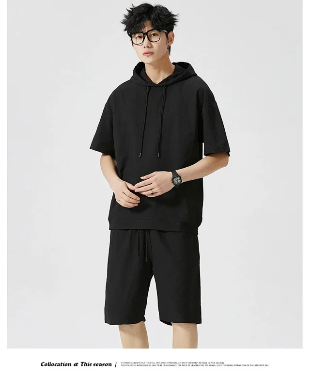 Men's Summer Hoodie & Shorts Set Detail