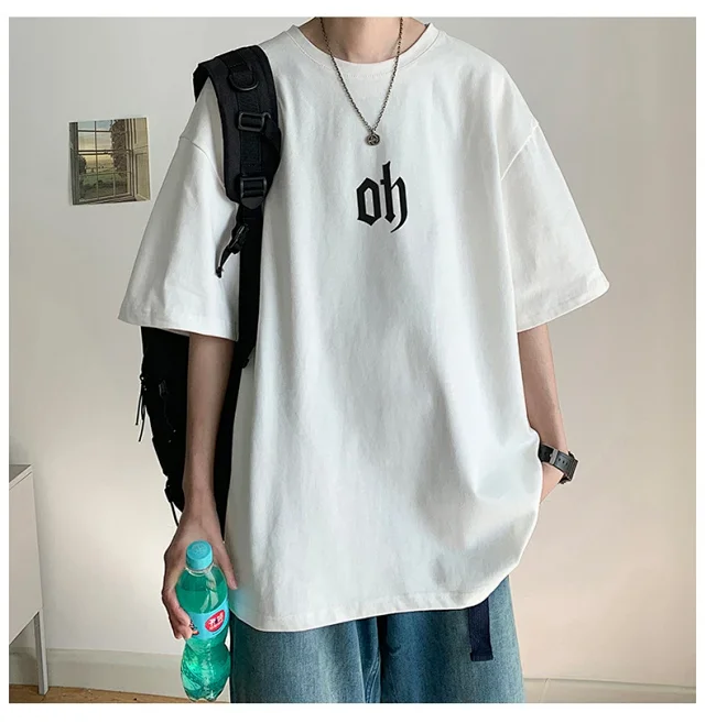 Hong Kong Style Ins  Loose Short Sleeve T-shirt Detail