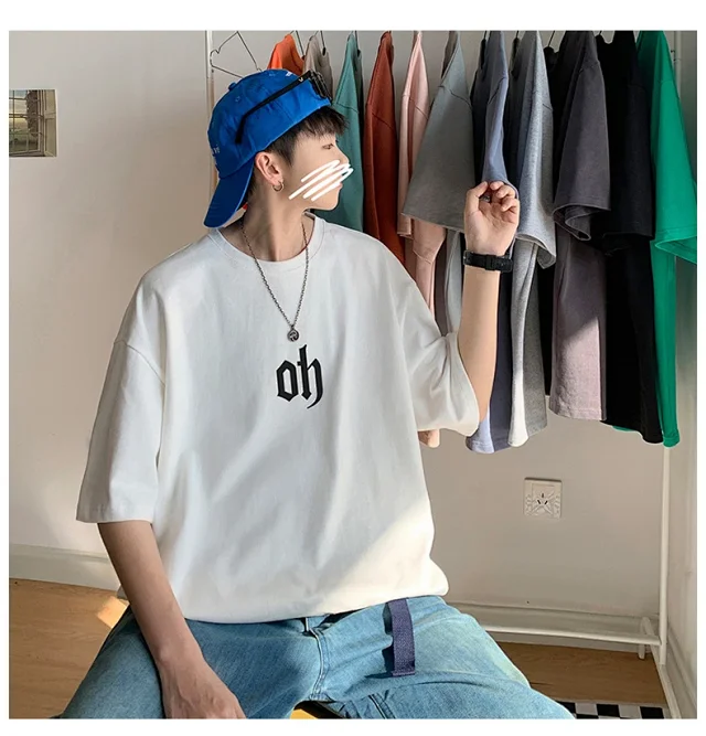 Hong Kong Style Ins  Loose Short Sleeve T-shirt Detail