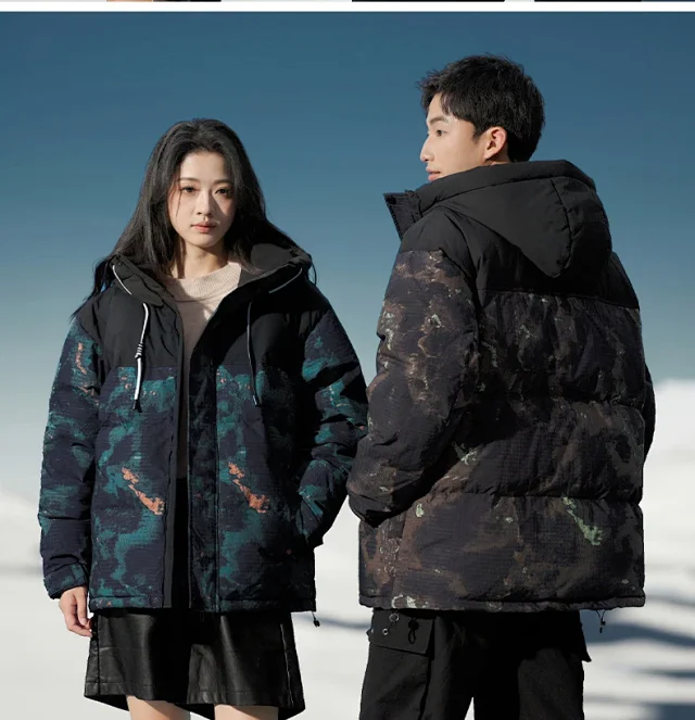 2025 Men's Short Camo Puffer Jacket Detail