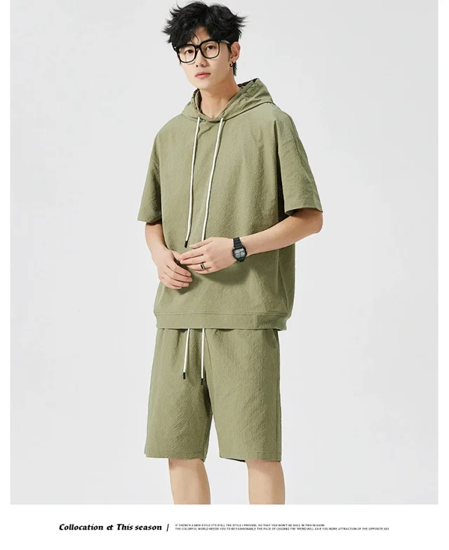 Men's Summer Hoodie & Shorts Set Detail