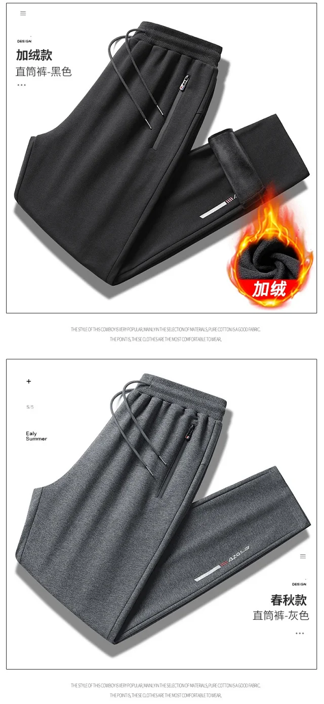 Men's Winter Joggers: Fleece-Lined, Zipper Pockets Detail