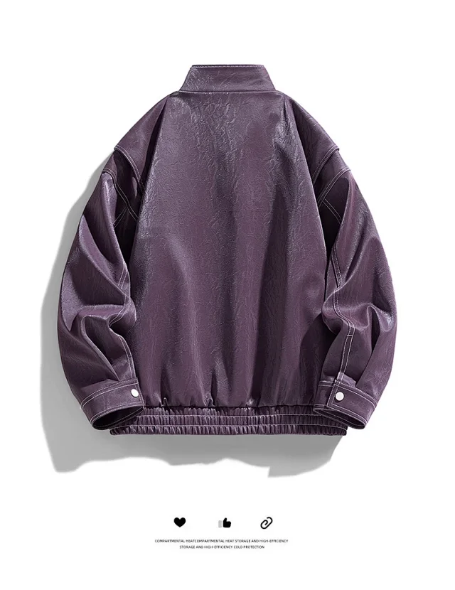 Autumn Streetwear Biker Jacket Detail