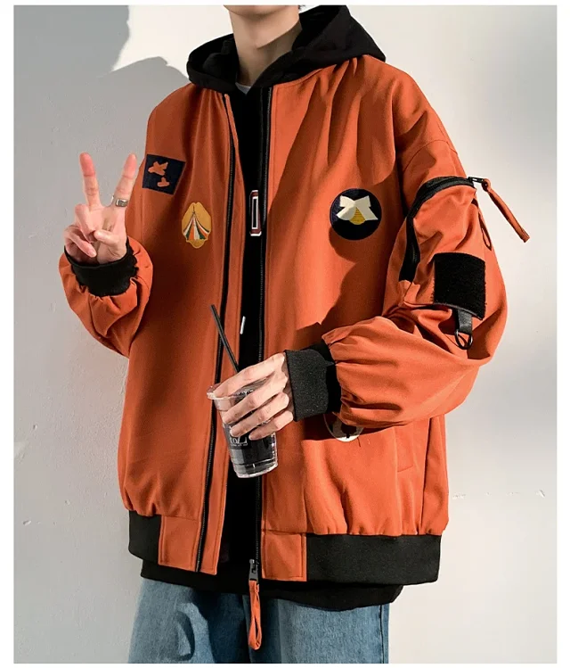 2025 Men's Autumn Stand-collar Flight Jacket Detail