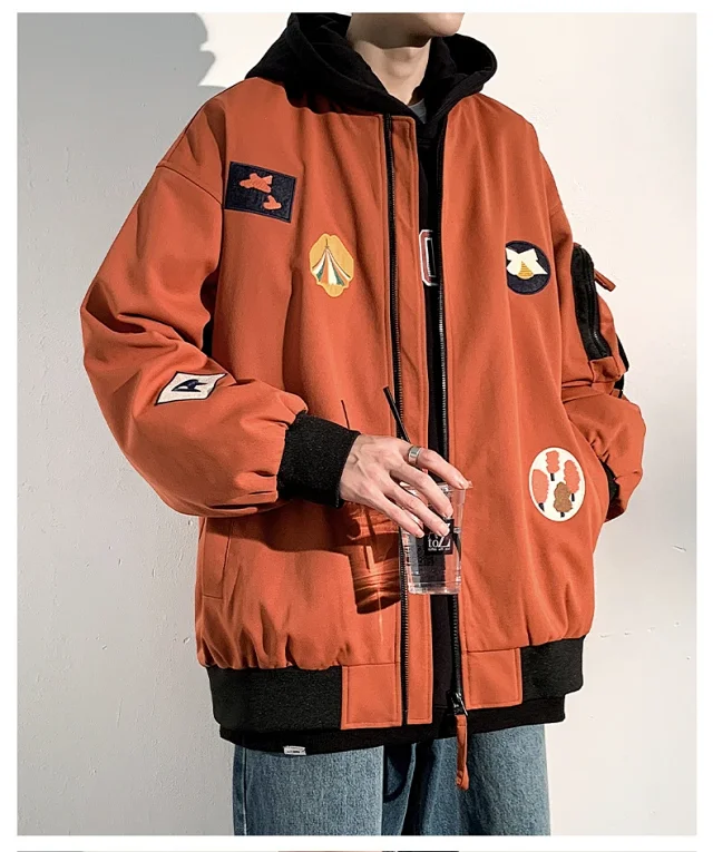 2025 Men's Autumn Stand-collar Flight Jacket Detail