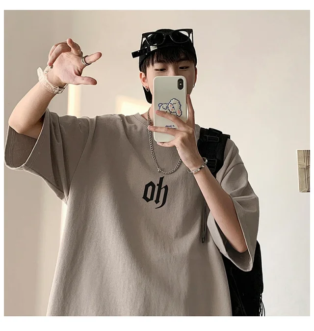 Hong Kong Style Ins  Loose Short Sleeve T-shirt Detail