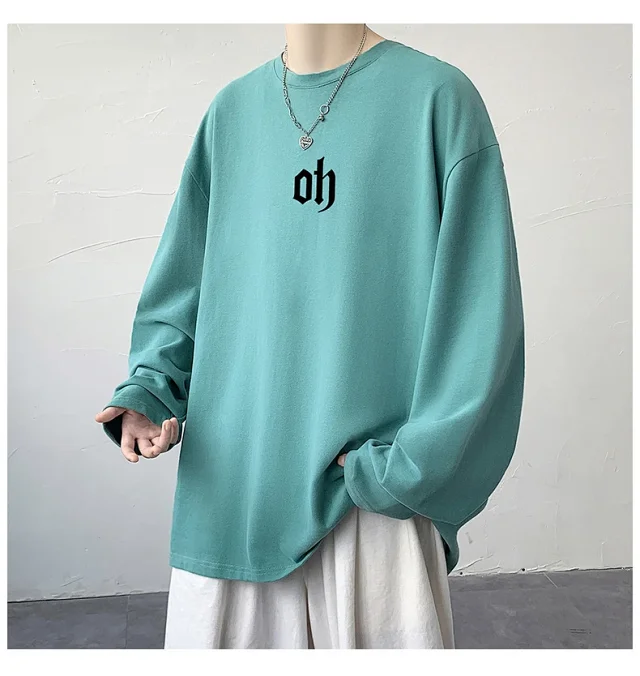 Autumn New Hong Kong Style Cotton T-shirt Detail