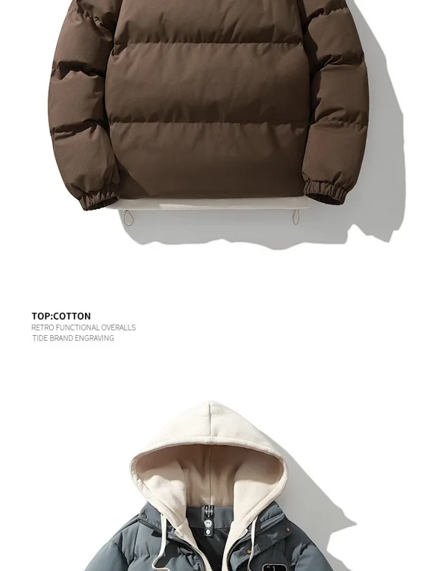 2025 Winter Men's Hooded Cotton Coat Detail