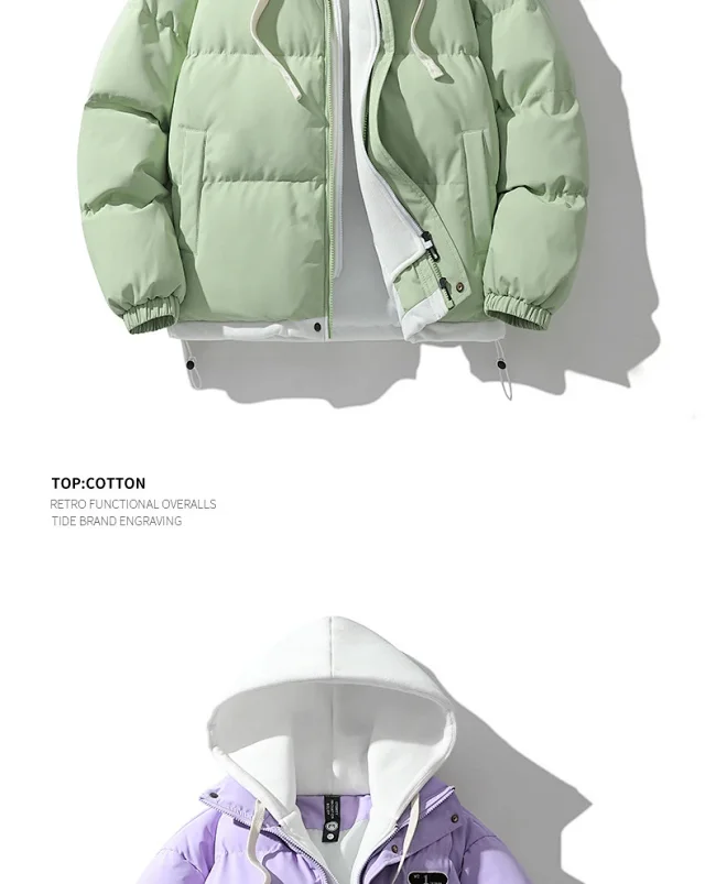 2025 Winter Men's Hooded Cotton Coat Detail