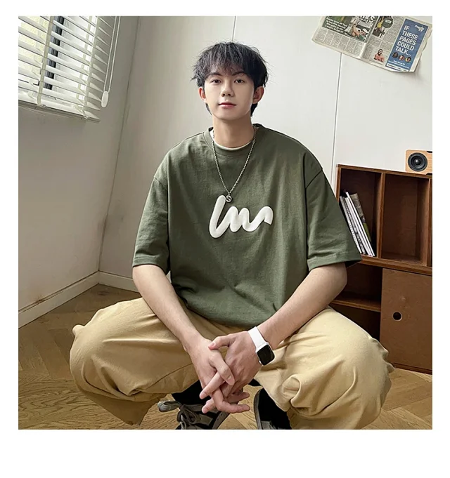 Summer Men's Trendy Short Sleeve T-shirt Detail