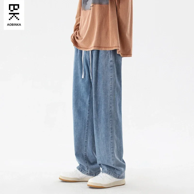 Men's Loose Straight Cotton Denim Jeans