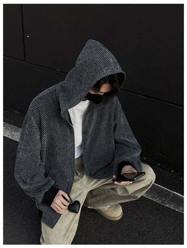 Men's Tweed Stripe Hoodie Detail