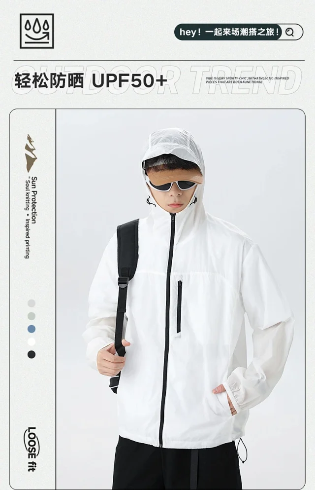Unisex Summer UV-Resistant Hooded Skin Coat Detail