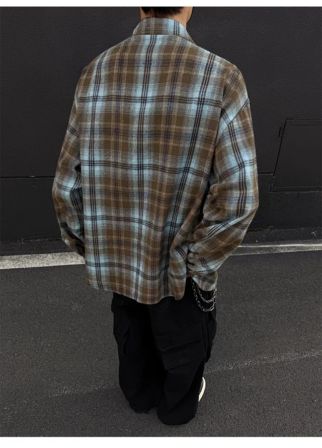 Vintage Checkered Shirt Jacket Detail