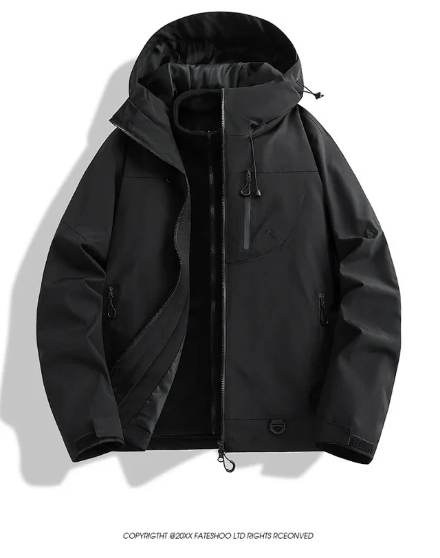 Spring Autumn New Unisex Fashion Zipper Color Blocked 3-in-1 Outdoor Jacket Detail