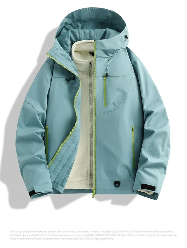 Spring Autumn New Unisex Fashion Zipper Color Blocked 3-in-1 Outdoor Jacket Detail