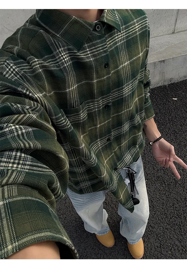 Vintage Checkered Shirt Jacket Detail