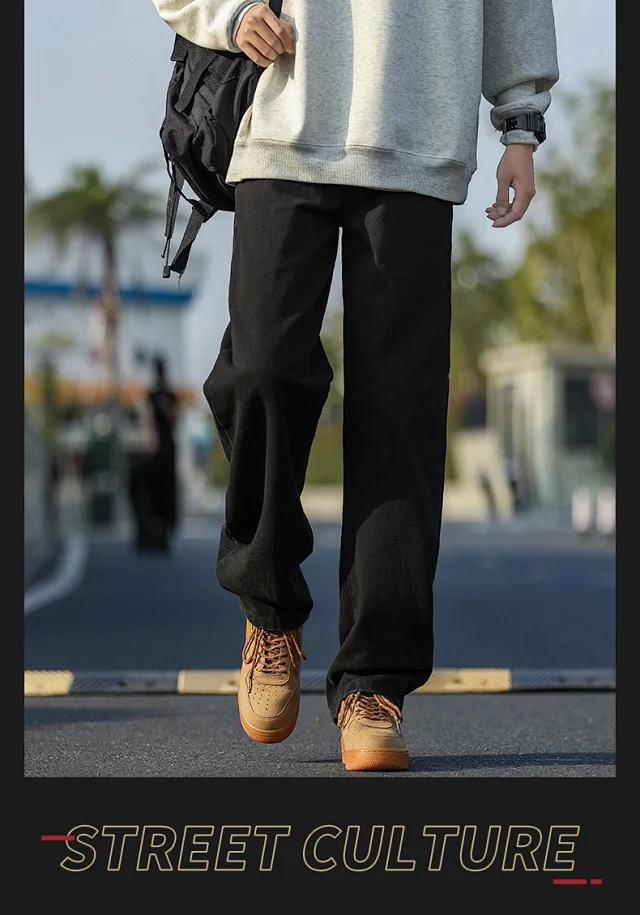 NASA Men's Spring/Fall Washed Straight Jeans (Unisex) Detail