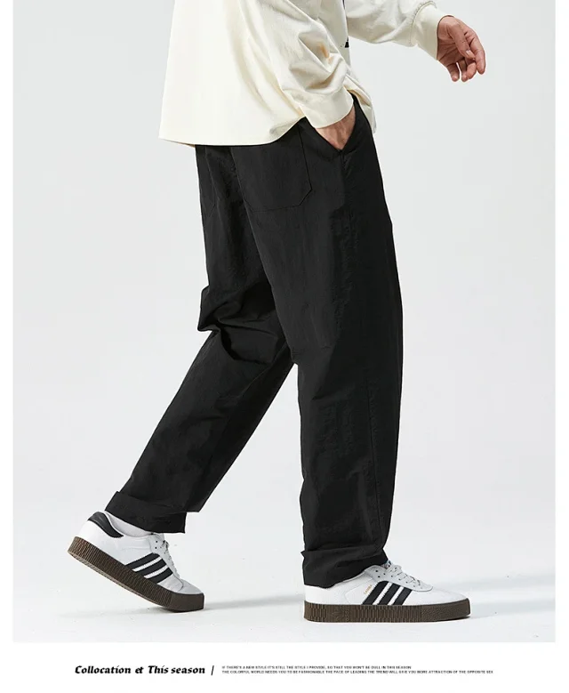 Men's Retro Loose Straight Trousers Detail