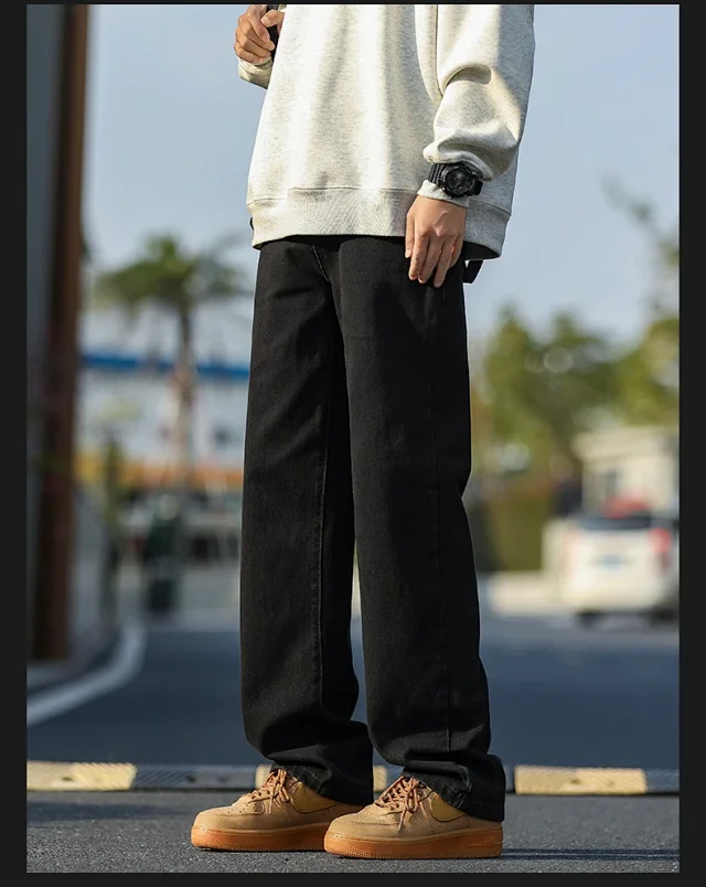 NASA Men's Spring/Fall Washed Straight Jeans (Unisex) Detail
