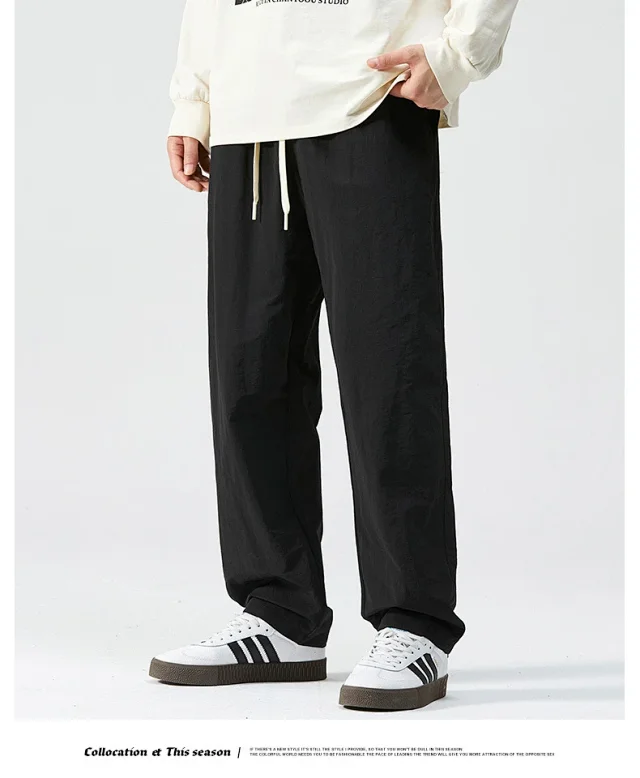 Men's Retro Loose Straight Trousers Detail