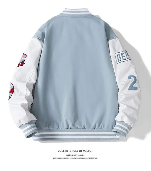 Men's Baseball Jacket with Embroidery Detail