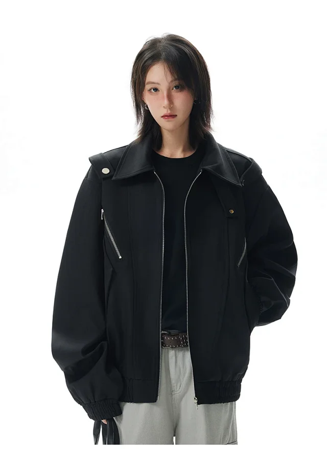 Men's Retro Flight Jacket with Zip Design Detail