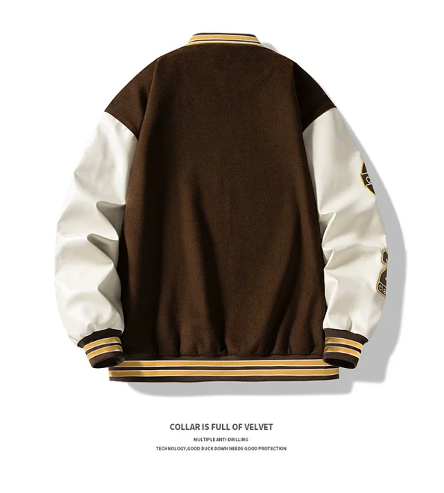 Vintage Letterman Bomber Jacket for Men Detail
