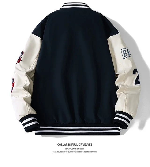 Men's Baseball Jacket with Embroidery Detail