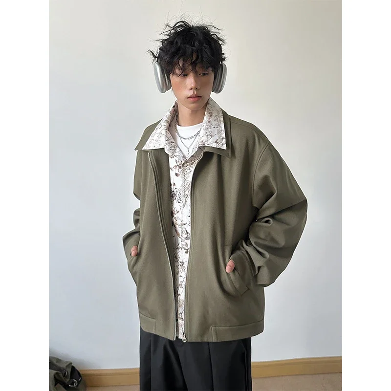 Vintage Floral Collar Bomber Jacket for Men