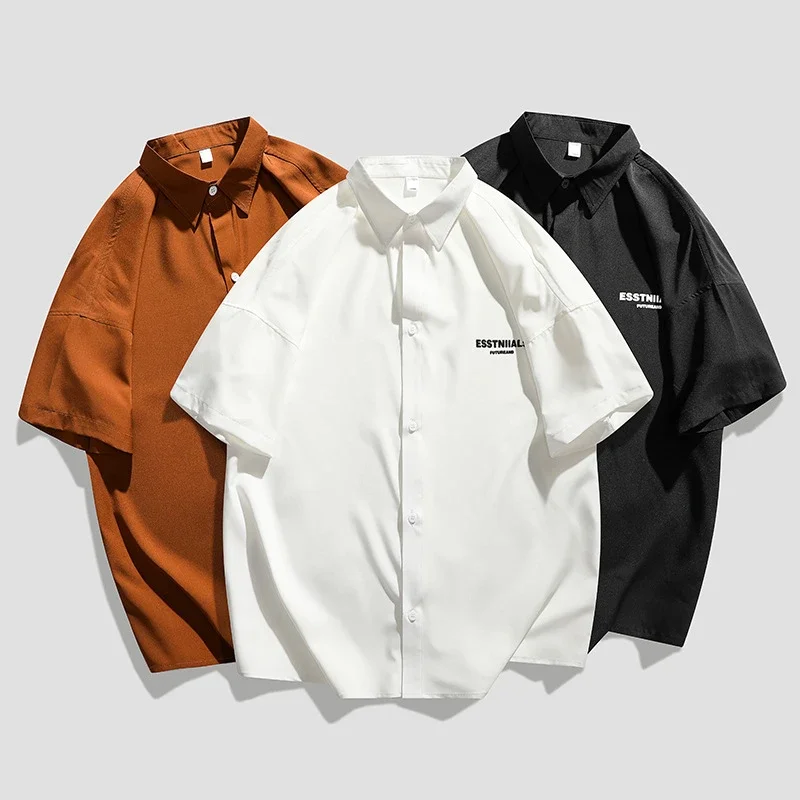 Men's Summer Ice Silk Shirt (Casual, Slim Fit, 5/8 Sleeve)