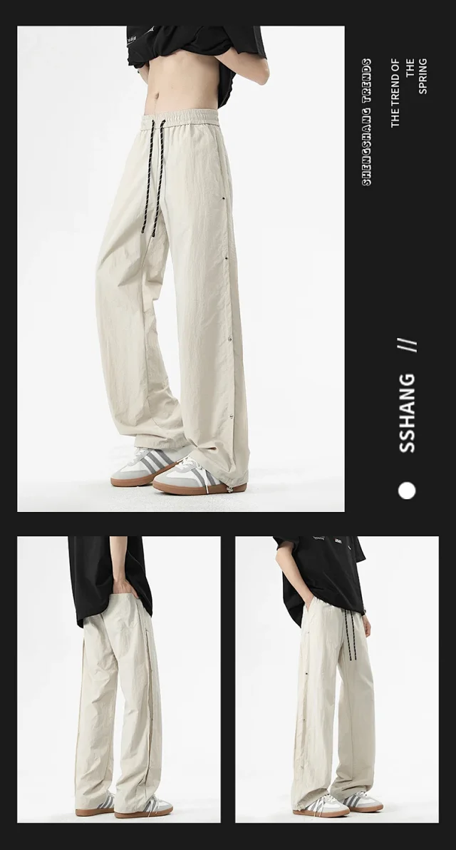 2025 Spring/Summer Men's Parachute Cargo Pants Detail
