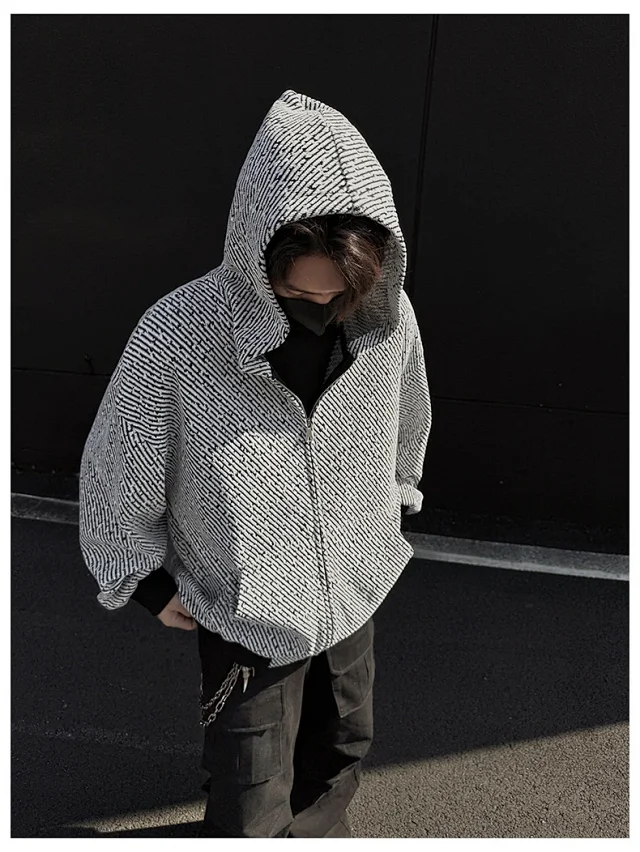 Men's Tweed Stripe Hoodie Detail