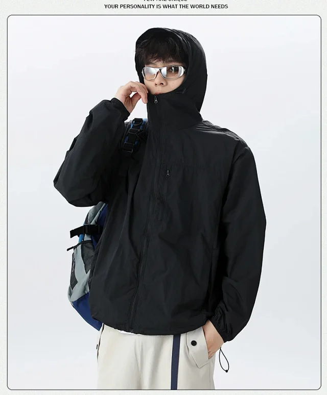 Unisex Summer UV-Resistant Hooded Skin Coat Detail