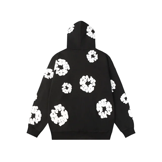 Floral Pattern Pullover Hoodie Detail