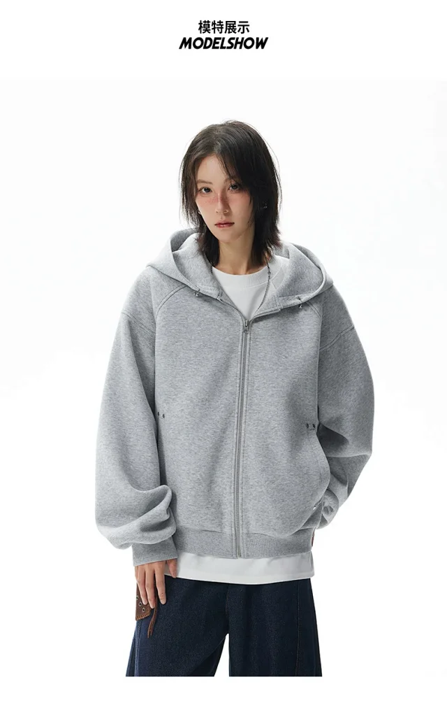 Heavyweight Loose Hoodie for Couples Detail