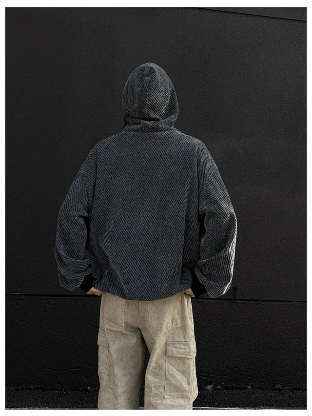 Men's Tweed Stripe Hoodie Detail